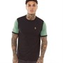 LUKE 1977 Mens Ringer Contrast T-Shirt Black/Myrtle