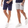 LUKE 1977 Mens Trouserhort Two Pack Shorts Navy/Marle Grey