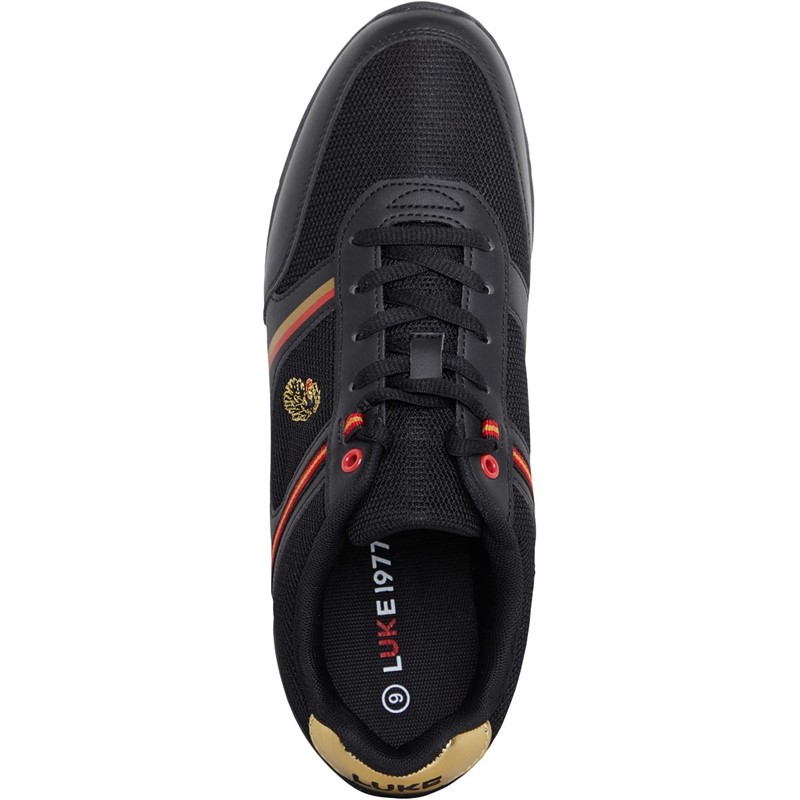 LUKE 1977 Mens Driscoll Trainers Black/Luke Red/Gold