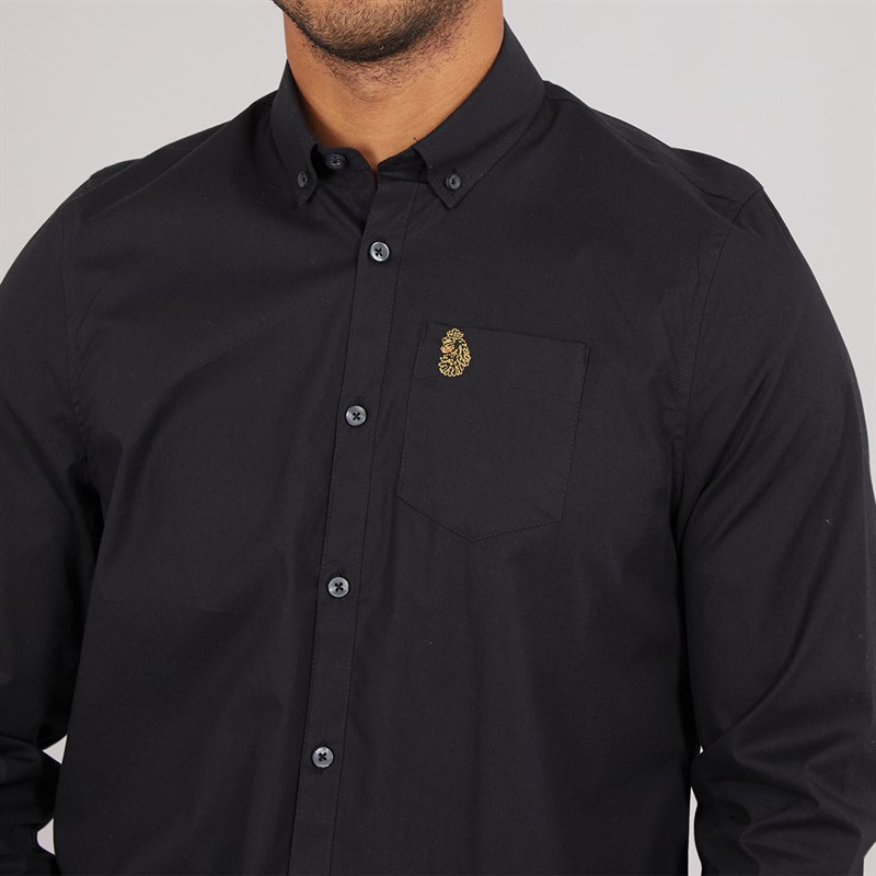 LUKE 1977 Mens Telford Long Sleeve Shirt Black