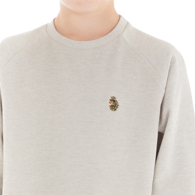 LUKE 1977 Boys New Guy Knit Jumper Stone Marble