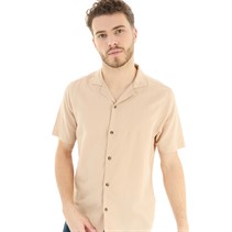 LUKE 1977 Mens Havanah 55 Linen Mix Shirt Sand