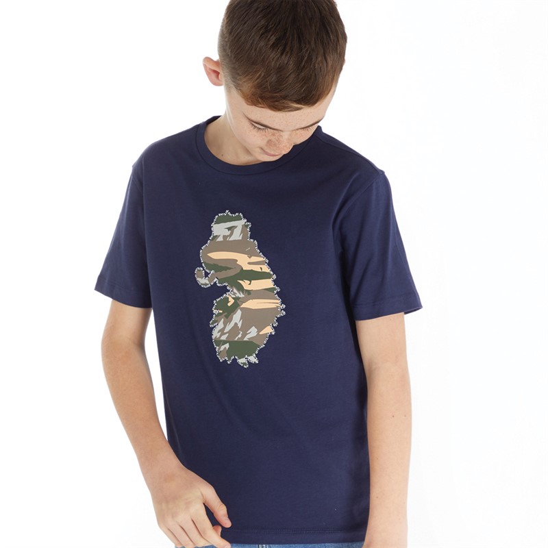 LUKE 1977 Boys Woodland Lion T-Shirt Navy