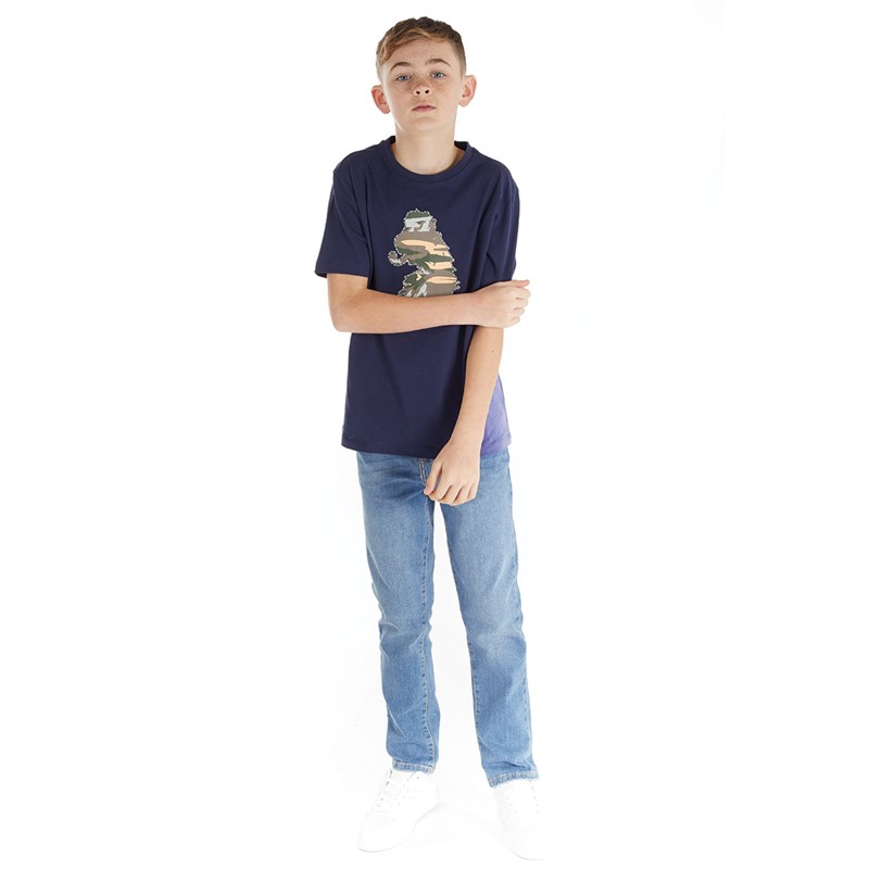 LUKE 1977 Boys Woodland Lion T-Shirt Navy