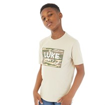 LUKE 1977 Boys Woodland Lion T-Shirt Stone