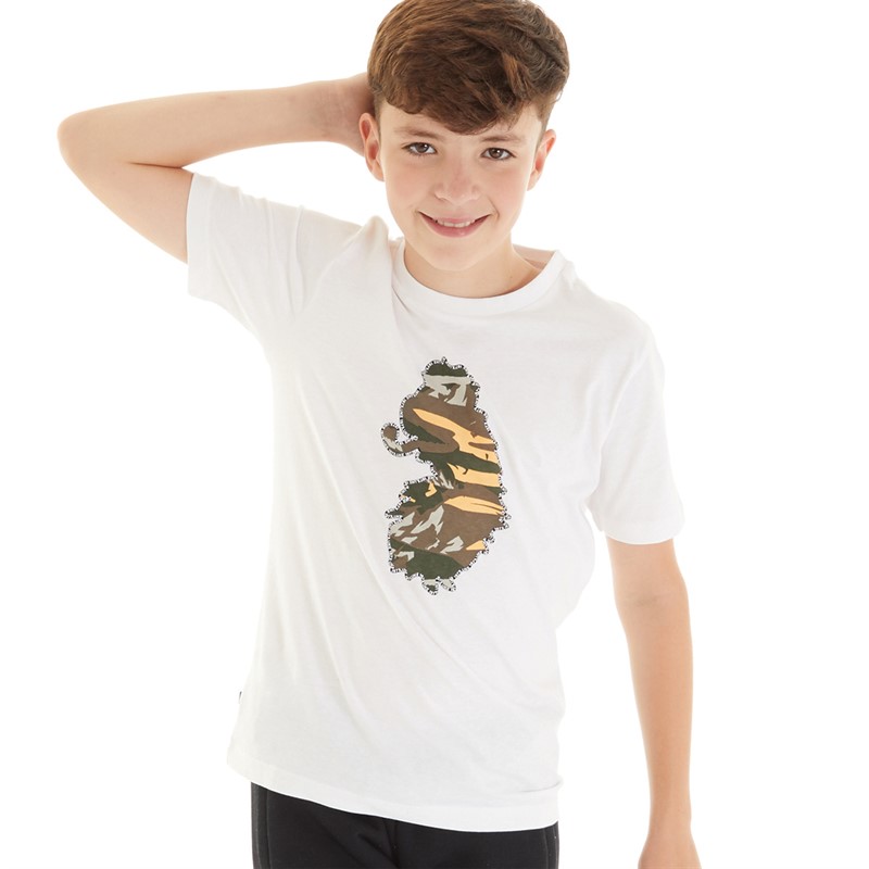 LUKE 1977 Boys Tiger Stripe T-Shirt White