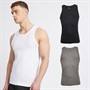 LUKE 1977 Mens Reco Three Pack Vests Black/White/Mid Grey