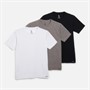 LUKE 1977 Boys Reco Crew Three Pack T-Shirts Black/Mid Marl Grey/White