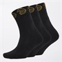 LUKE 1977 Mens Zale Three Pack Ankle Socks Black