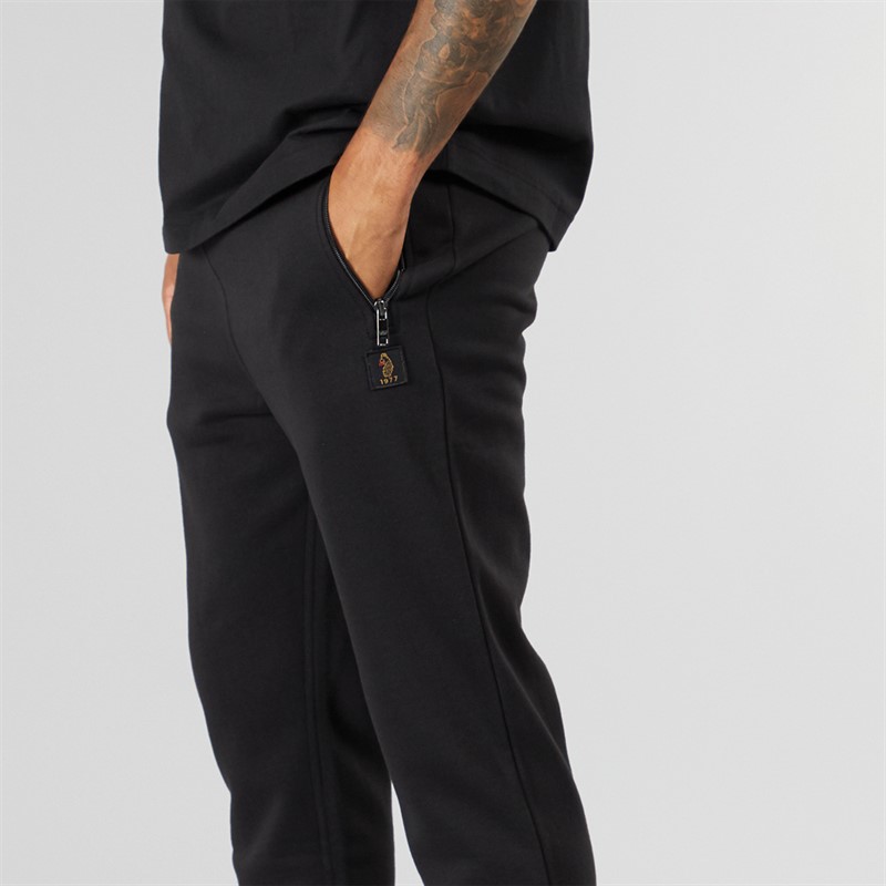 LUKE 1977 Mens High Ground Open Cuff Joggers Black