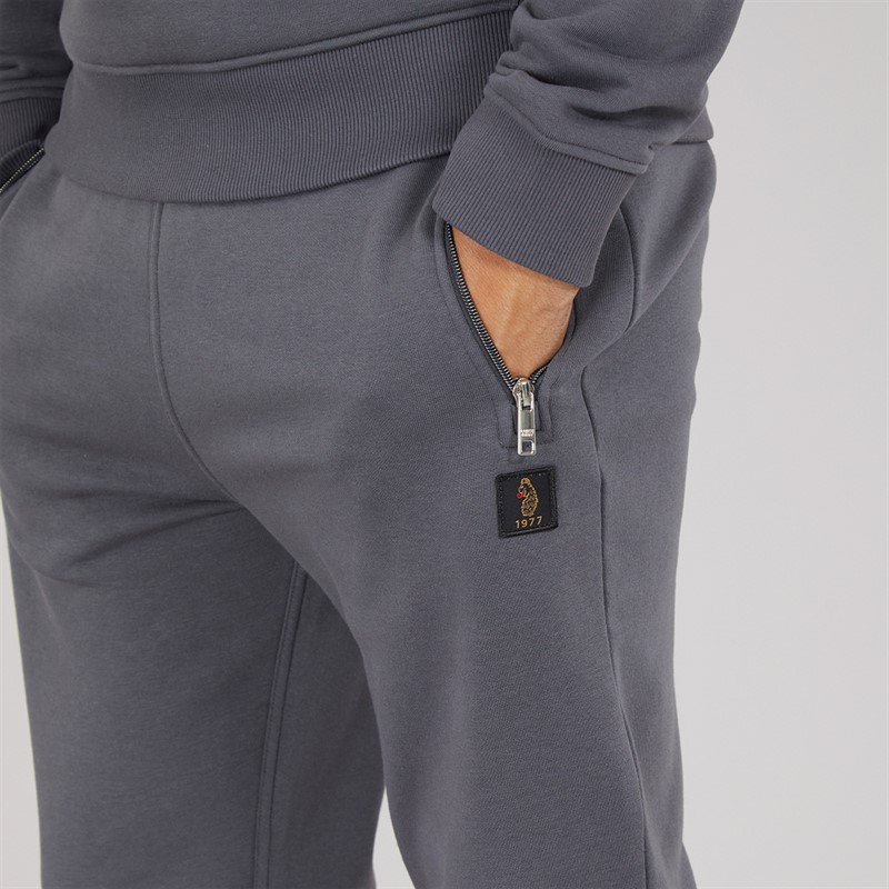 LUKE 1977 Mens High Ground Open Cuff Joggers Charcoal
