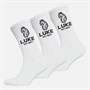 LUKE 1977 Mens Hero Three Pack Socks White
