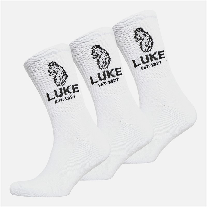 LUKE 1977 Mens Hero Three Pack Socks White - Size OS