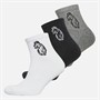 LUKE 1977 Mens Glory Three Pack Ankle Socks Black/Grey/White