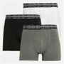 LUKE 1977 Mens Captain Text Three Pack Boxers Black/Grey/White