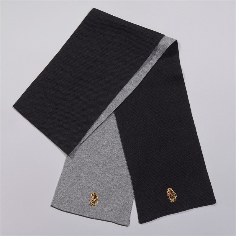 LUKE 1977 Mens Reversible Scarf Black/Grey