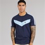 LUKE 1977 Mens Calvia Crew Chevron T-Shirt Dark Navy/Sky
