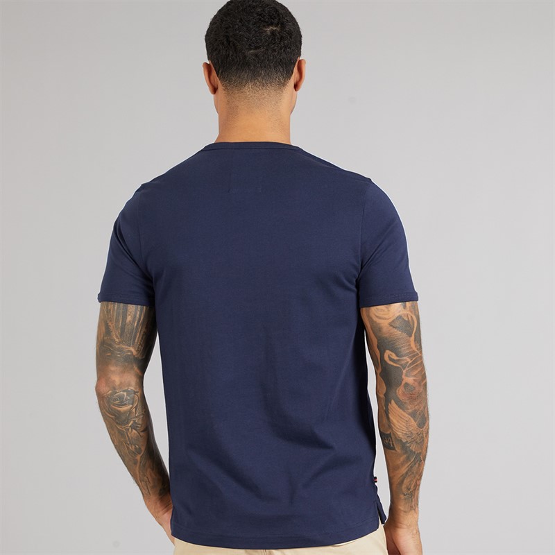 LUKE 1977 Mens Calvia Crew Chevron T-Shirt Dark Navy/Sky