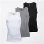 LUKE 1977 Mens Three Pack Reco Vests White/Black/Grey