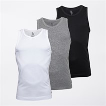LUKE 1977 Mens Three Pack Reco Vests White/Black/Grey