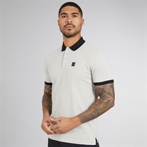 LUKE 1977 Mens Williams Contrast Polo Shirt Ice Grey