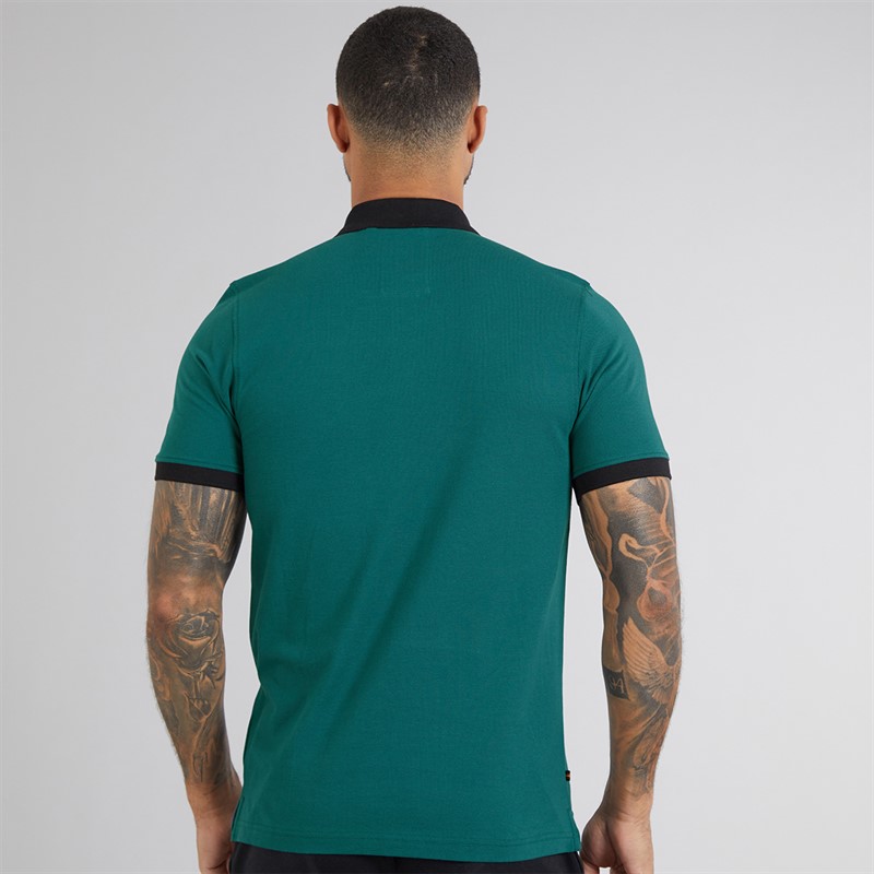 LUKE 1977 Mens Williams Contrast Polo Shirt Atlantic