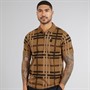 LUKE 1977 Mens Castle Polo Shirt Caramel Choc Check