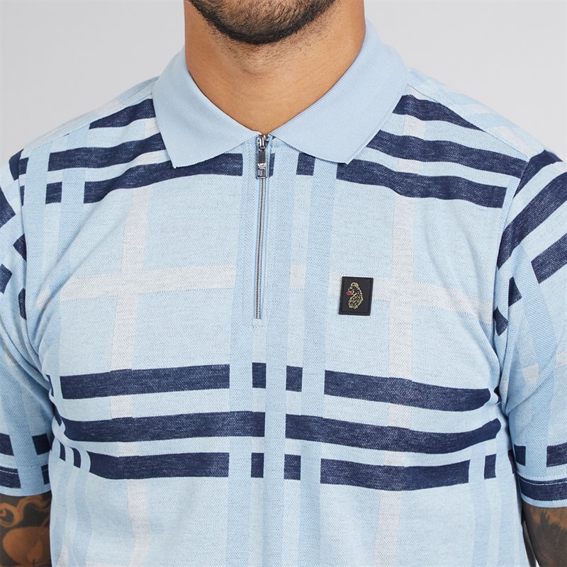 LUKE 1977 Mens Castle Polo Shirt Sky Check