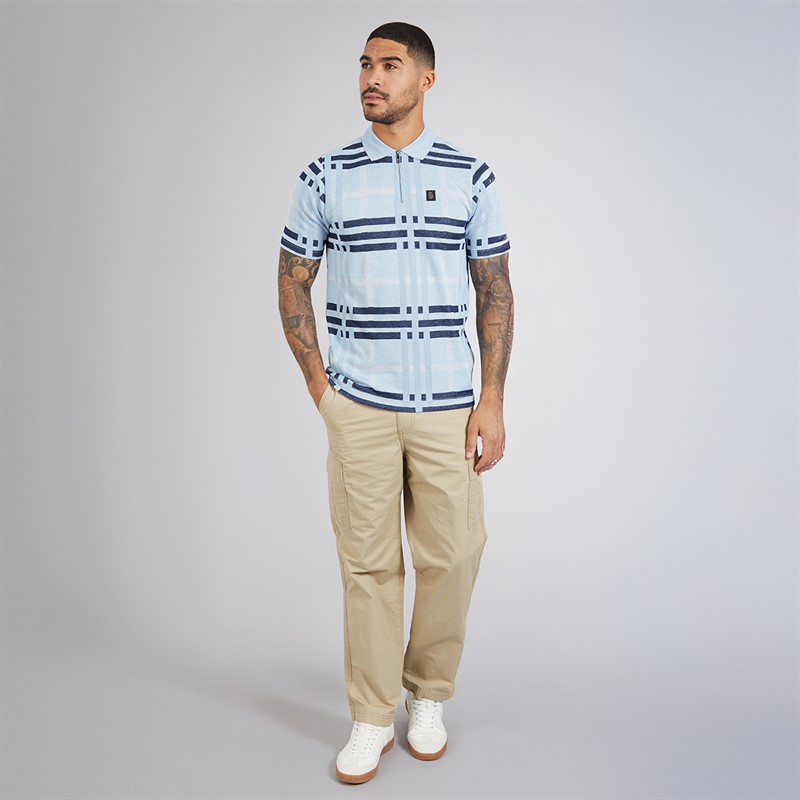 LUKE 1977 Mens Castle Polo Shirt Sky Check
