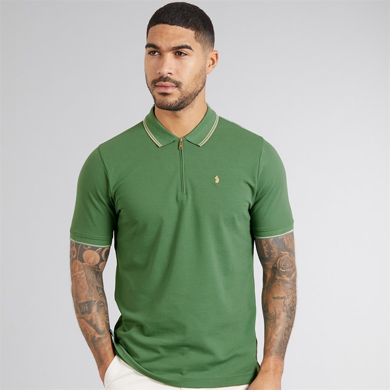 LUKE 1977 Mens Texas Tip Polo Shirt Myrtle