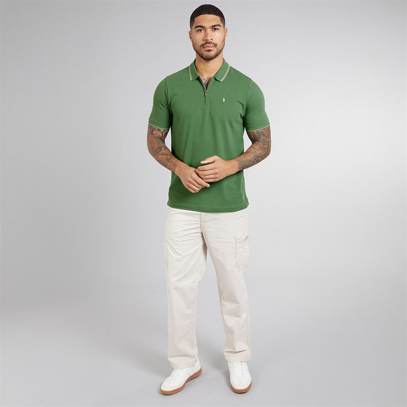 LUKE 1977 Mens Texas Tip Polo Shirt Myrtle