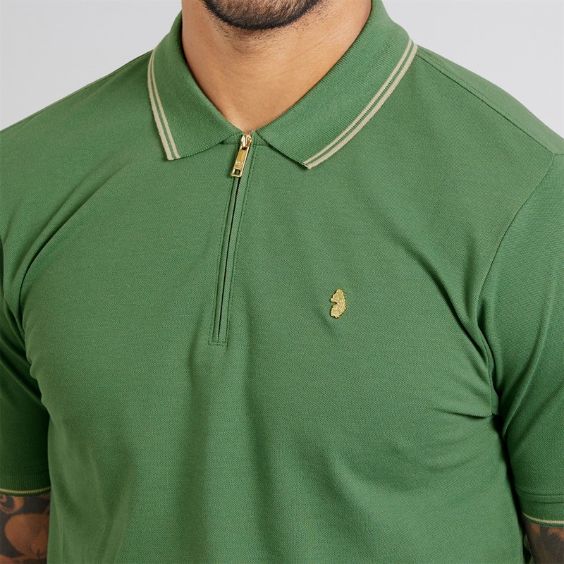 LUKE 1977 Mens Texas Tip Polo Shirt Myrtle