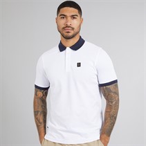 LUKE 1977 Mens Williams Contrast Polo Shirt White