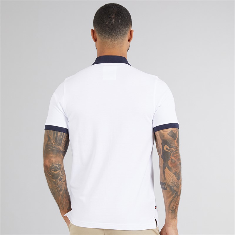 LUKE 1977 Mens Williams Contrast Polo Shirt White