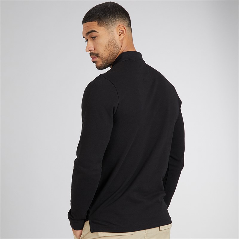 LUKE 1977 Mens Williams Long Sleeve Polo Shirt Black