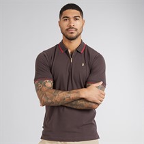 LUKE 1977 Mens Texas Tip Polo Shirt Chocolate