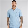 LUKE 1977 Mens Texas Tip Polo Shirt Sky Blue Skyblue