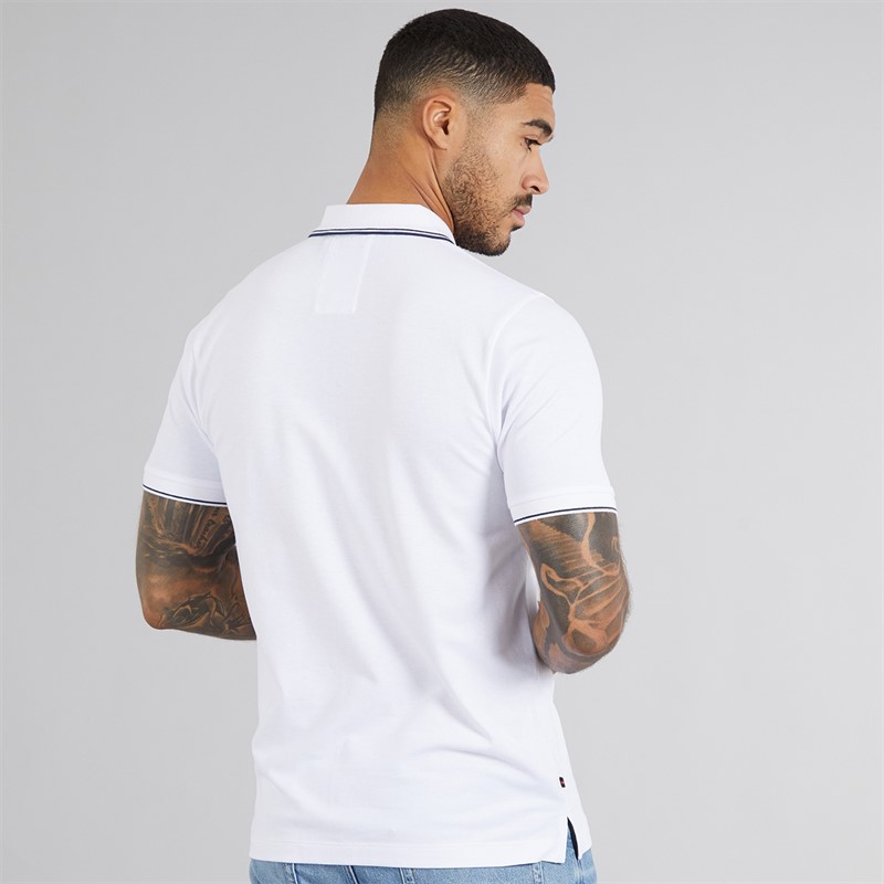 LUKE 1977 Mens Texas Tip Polo Shirt White