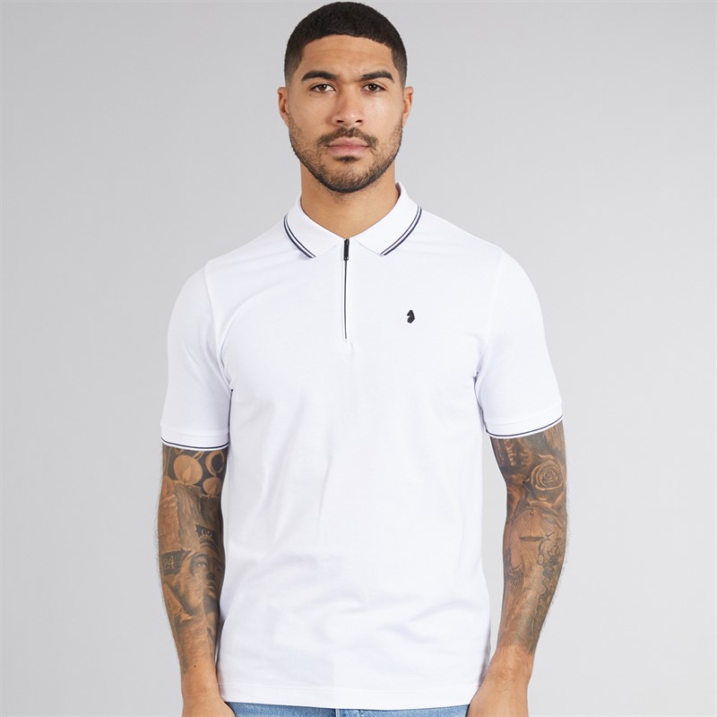 LUKE 1977 Mens Texas Tip Polo Shirt White