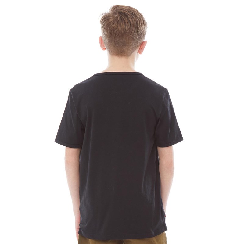 Boy/'s Luke 1977 Junior Trouser Snake Crew Neck Cotton T-Shirt in Black