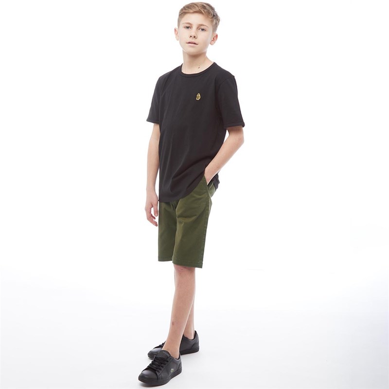 Boy/'s Luke 1977 Junior Trouser Snake Crew Neck Cotton T-Shirt in Black