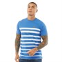 LUKE 1977 Mens Auto Stripe Printed T-Shirt Nypd Blue White