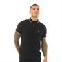 LUKE 1977 Mens Tip Off Pique Polo Black/White/Grey