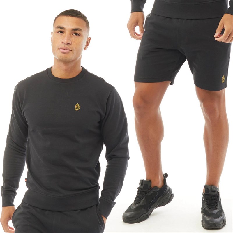 LUKE 1977 Mens The Runner Sweat Get Shortsy Twin Set Black