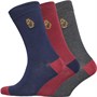 LUKE 1977 Mens James Three Pack Socks Multi