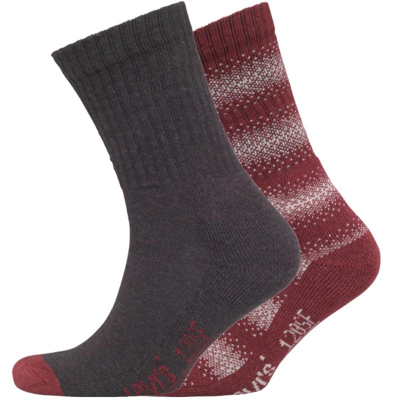 Levi's Mens Two Pack Graphic Stripe Socks Sundried Tomato Levi's Mens Two Pack Graphic Stripe Socks Sundried Tomato