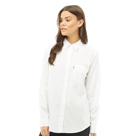 Levis Dames Sidney Boyfriend Blouse Met Lange Mouwen Wit levis kopen in de aanbieding