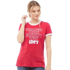 Levis Dames Extra Perfect Ringer T Shirt Rood levis kopen in de aanbieding Levis Dames Extra Perfect Ringer T Shirt Rood levis kopen in de aanbieding