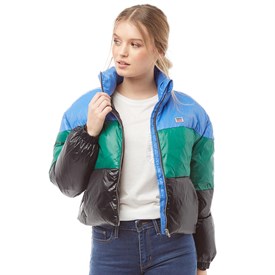 levi's color block puffer shirt jacket