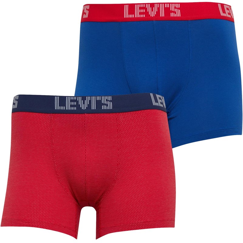 Buy Levi's Mens 200Sf Optical Zigzag Two Pack Boxer Trunks Red